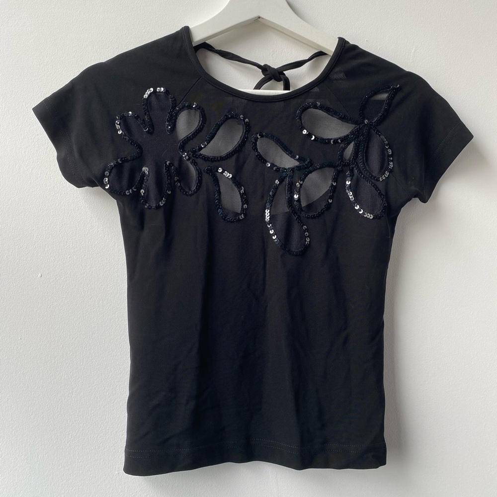 Black Sequin Embellished Women's Top